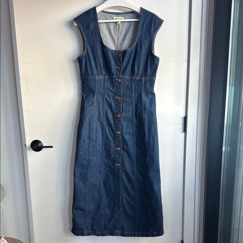 Madewell Denim Sleeveless Scoop Neck Dress